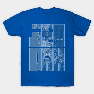 Jeddah, Makkah, Saudi Arabia City Map Typography - Blueprint T-Shirt